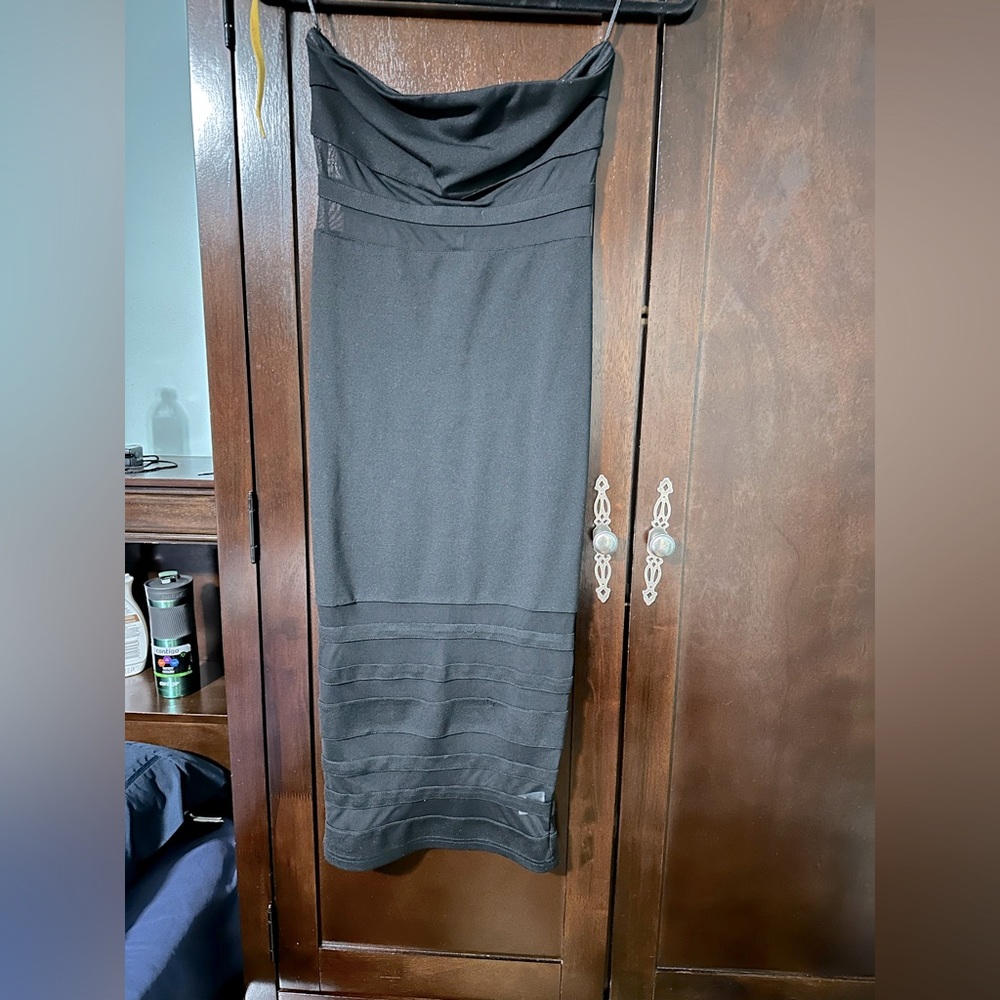 Black midi dress